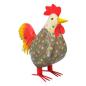Preview: huhn-deko-landhausstil-metall-grau-bunt-gemustert
