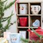Preview: greengate-teelichthalter-glas-carina-rot-gold-gemustert