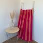 Preview: strandtuch-fuchsia-samt-frottee-streifen