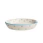 Preview: ovale seifenschale creme mit kleinen retro blumen