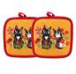 Preview: topflappen-gelb-mit-katzen-motiv