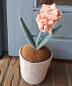 Preview: tuerstopper-blumentopf-mit-rosa-blume-hyazinthe