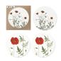 Preview: glaeser-untersetzer-set-rund-weiss-mit-mohnblumen-rot