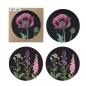 Preview: glaeser-untersetzer-set-rund-schwarz-mit-blumen