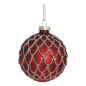 Preview: weihnachtskugel-rot-zapfen-optik-gold-glitzer