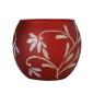 Preview: teelichthalter-windlicht-glas-rot-glitzer-blumen