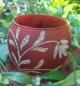 Preview: leuchtglas-rot-mit-glitzer-blumen