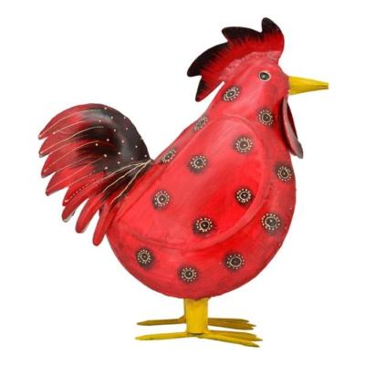 Preview: rotes-huhn-metall-deko-landhausstil