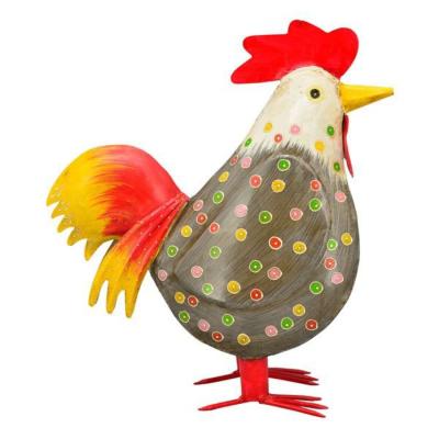 Preview: buntes-huhn-metall-deko-landhausstil