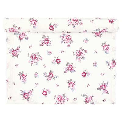 GreenGate Tischläufer Elba white mit rosa / pink Blumen