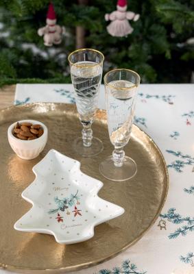 GreenGate Tischläufer Juana white mit Weihnachtsmotiv