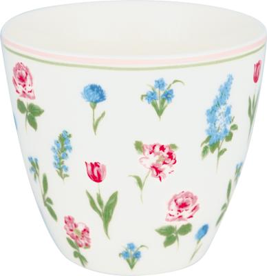 kaffeebecher-latte cup-ohne-henkel-greengate-estrid-white-blumen-rot-blau