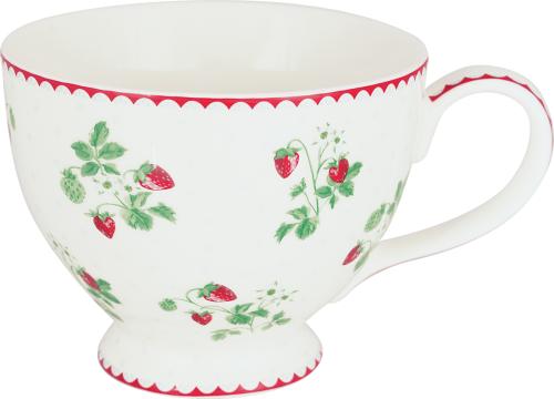 greengate teetasse berry white mit roten erdbeeren