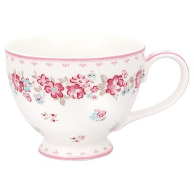 greengate teetasse elba white mit rosa blumen