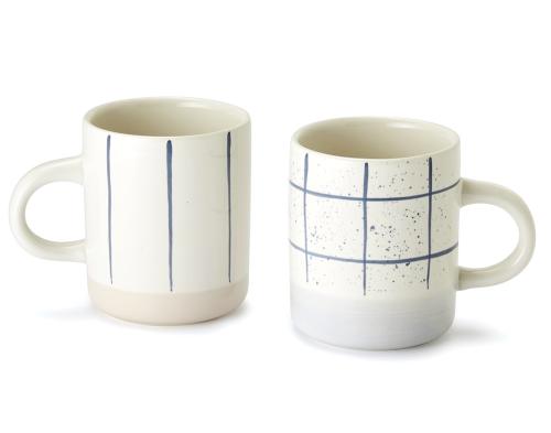 Preview: Teeservice STREIFEN-Design blau