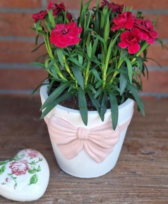 Preview: blumentopf-uebertopf-vintage-rosa-schleife