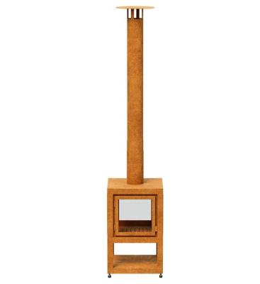 Preview: Gartenkamin CHIM H230 cm Cortenstahl Preview: gartenkamin-mit-schornstein-cortenstahl