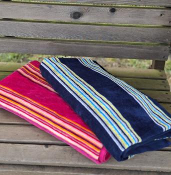 Preview: strandtuch-marineblau-mit-streifen-samt-frottee