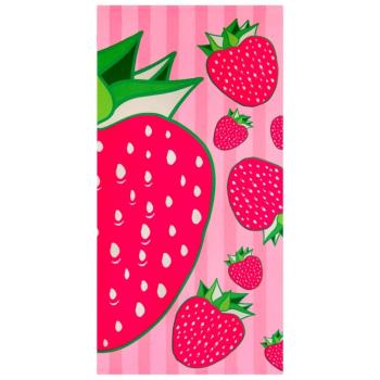 mikrofaser-handtuch-pink-mit-erdbeeren-75x150