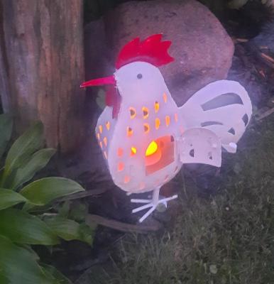 Preview: deko-huhn-metall-weiss-landhausstil