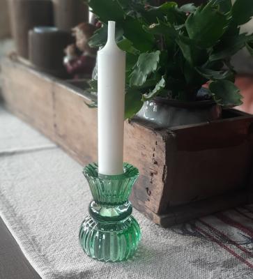 Preview: kerzenstaender-gruen-teelichthalter-glas