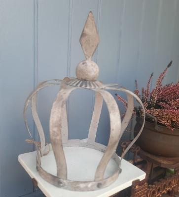 Preview: deko-krone-shabby-grau-gartendeko