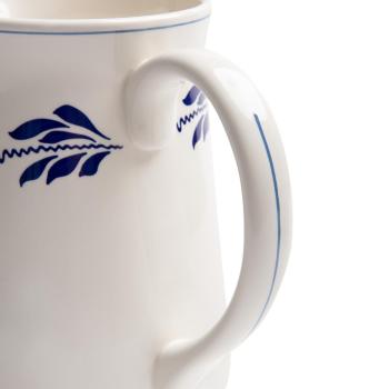 Preview: keramik-krug-cremeweiss-landhaus-blumendekor-blau