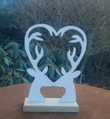 Preview: rentier-herz-geweih-metall-holz