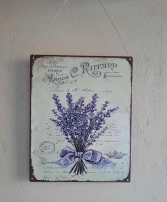 Preview: deko-schild-lavendel-motiv-metall-blechschild