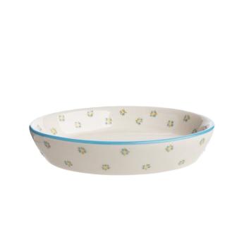 Preview: ovale seifenschale creme mit kleinen retro blumen