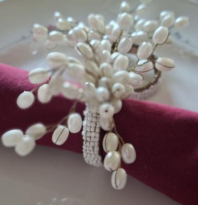 Preview: serviettenring-perlen-bluete-vintage-set