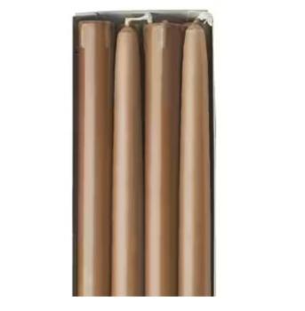 Preview: spitzkerzen-25 cm-nougatbraun-stearin-tafelkerzen