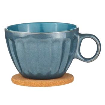 Große einfarbige Tasse in Petrol-Blau für Tee oder Kaffee