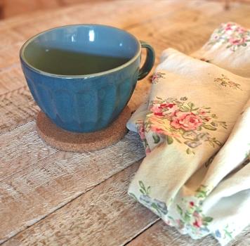 Preview: Große Kaffeetasse, Teetasse und Cafe au Lait-Tasse in petrol-blau