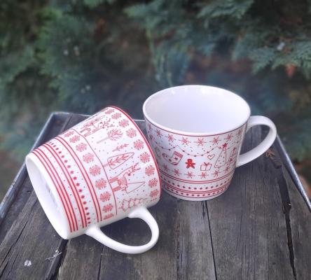 Preview: weihnachtstassen-set-weiss-rot