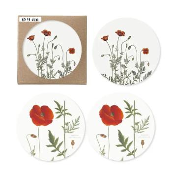 glaeser-untersetzer-set-rund-weiss-mit-mohnblumen-rot