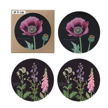 glaeser-untersetzer-set-rund-schwarz-mit-blumen