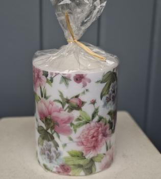 Preview: dekokerze-blumen-rosa-wachs-windlicht