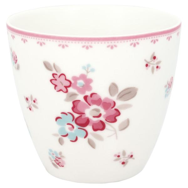 greengate-elba-white-lattecup-becher mit blumen