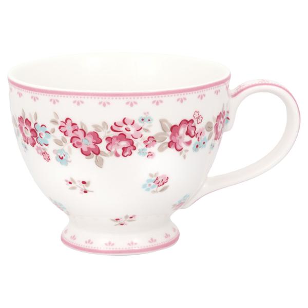 greengate teetasse elba white mit rosa blumen