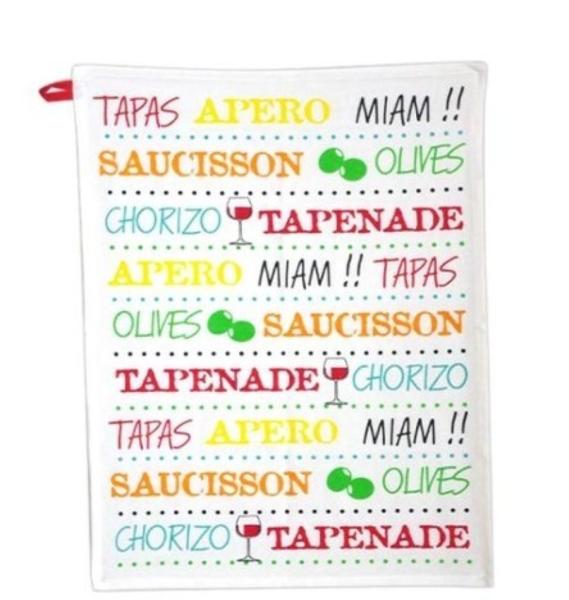 geschirrtuch-weiss-bunte-schrift-mediterran-tapas