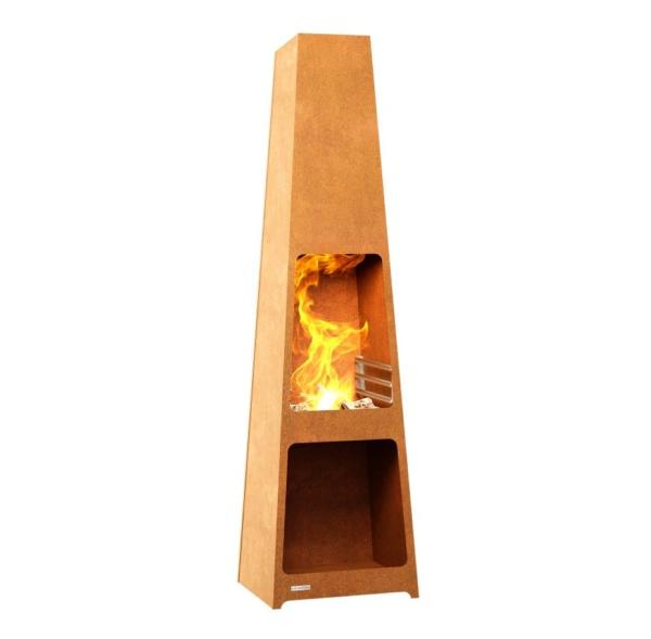 cortenstahl-grillkamin-220 cm-hoch-garten-grill