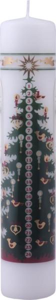 Kalenderkerze - Adventskerze mit 24 Zahlen Tannenbaum