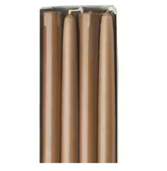 spitzkerzen-25 cm-nougatbraun-stearin-tafelkerzen