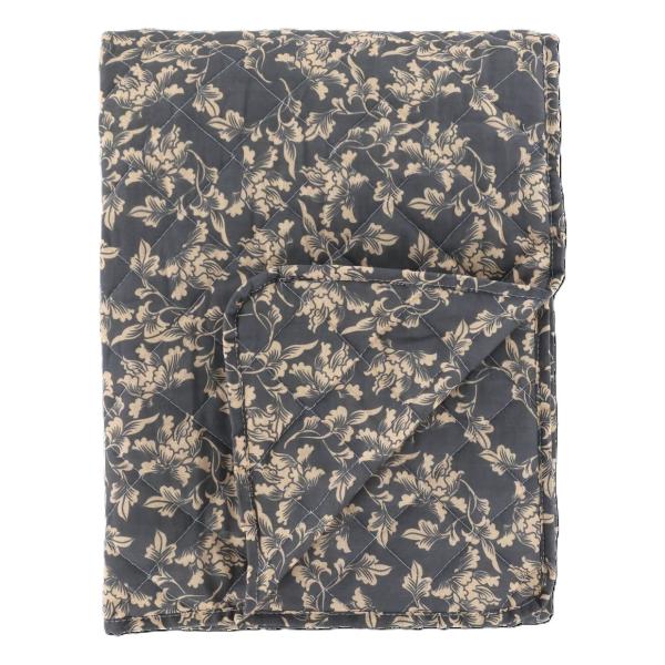 decke-quilt-tagesdecke-grau-beige-blumen