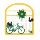 Fensterbild "Fahrrad am Zaun"