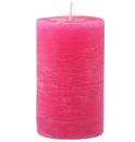 Stumpenkerze RUSTIC pink H10, Ø6 cm