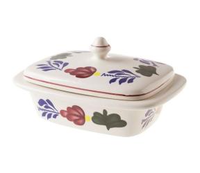 Butterdose Landhaus Blumen-Dekor