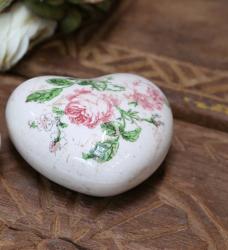 Herz "Vintage" Keramik m. Rosen