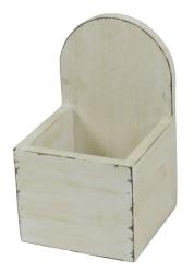 Wandbehälter aus Holz antikweiß